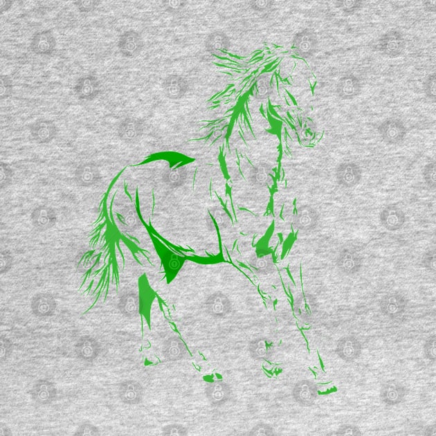 Green Horse by Danispolez_illustrations